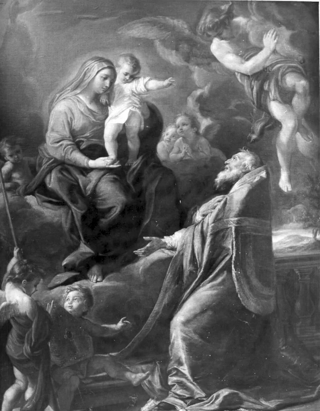 Pompeo - Apparizione della Madonna a S. Eligio; Visione di S. Ampelio curato dagli angeli, Roma